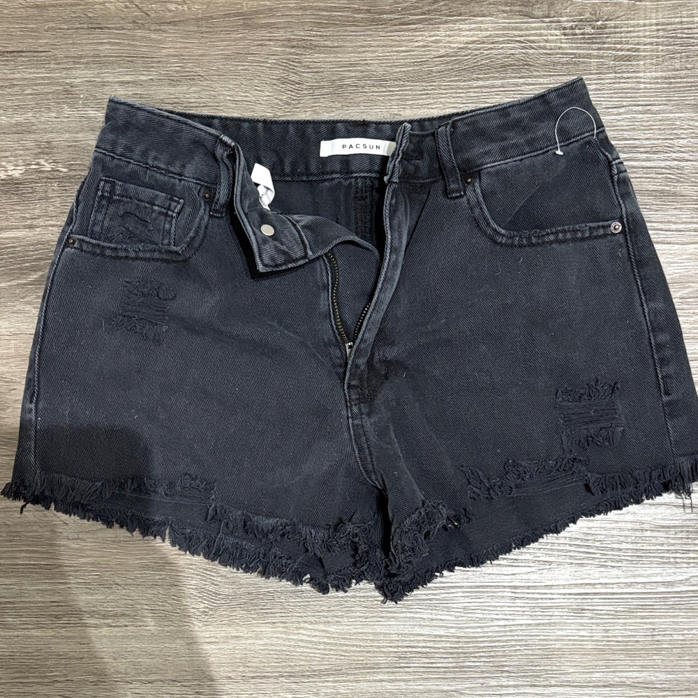 PacSun Charcoal Distressed Jean Shorts
